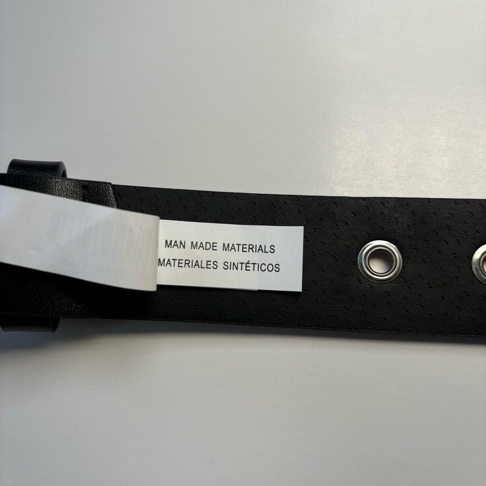 Ava & Viv Faux Leather Black Belt with Silver Grommets - Size 4x - 90s / Y2K - Picture 4 of 5